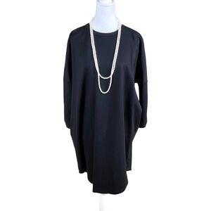 Tuckernuck Dress Jersey Knit Black Drop Sleeve Pomander Place (M/L)